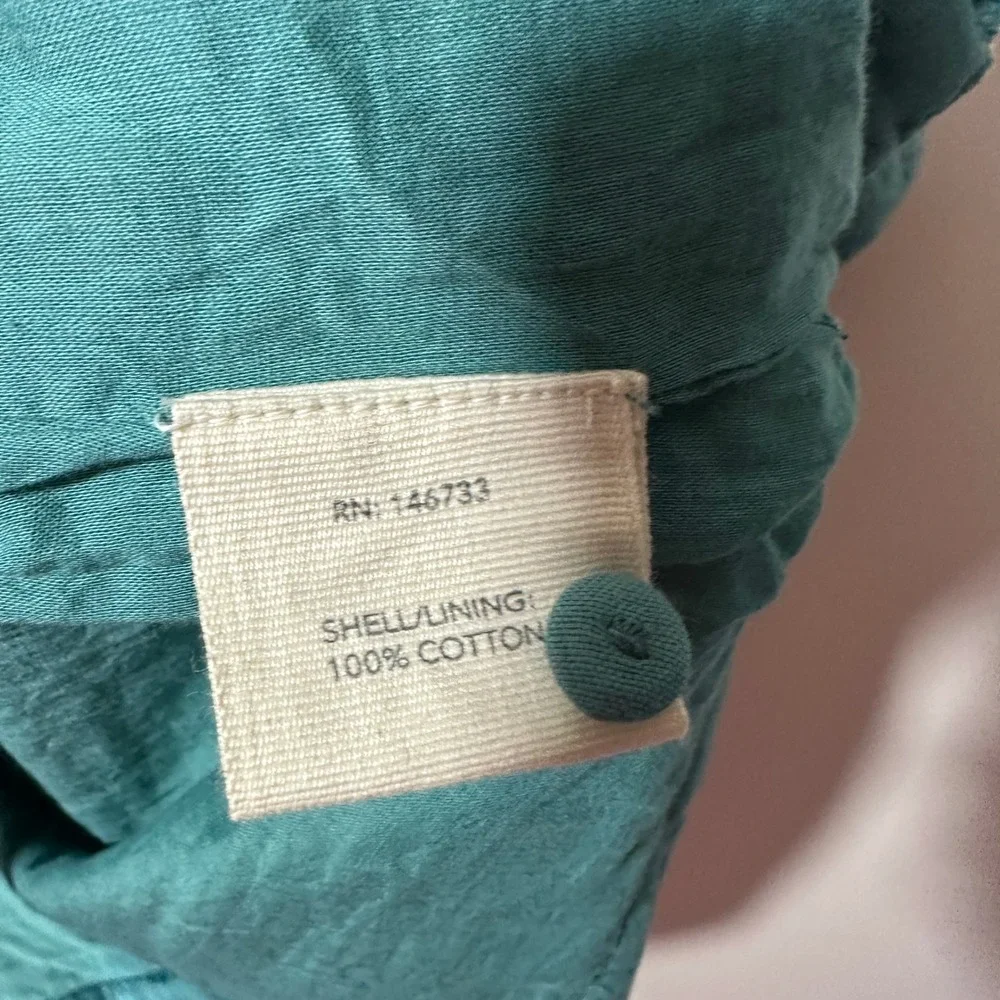 NWT MIRTH Field Top & Shorts Set Womens Small Teal Stitch Cotton Handmade Boho - Picture 6 of 11